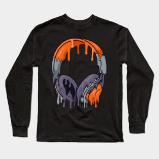 melting headphone graphic sublimation Long Sleeve T-Shirt